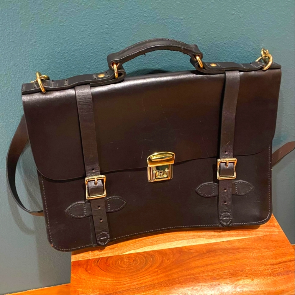RARE Filson leather field Satchel/ briefcase- dark brown